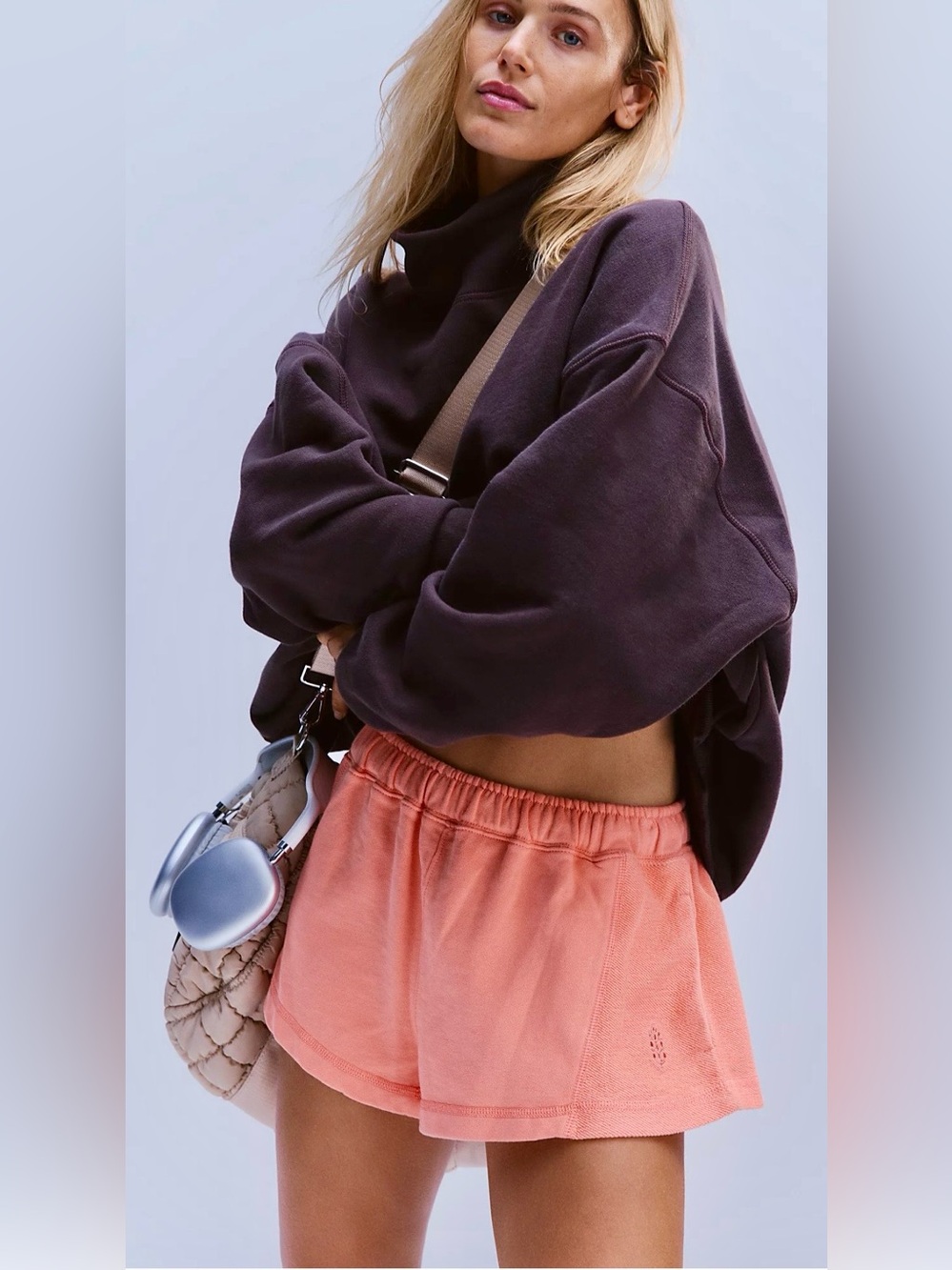 Free People Movement NWT High Press High Waist Sweatshirt in Fruit Punch Size XL